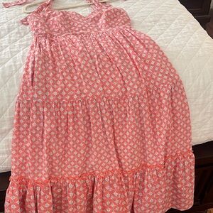 Southern Tide Coral and White Geometric Dress